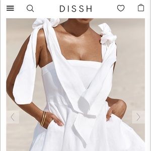 White linen dress with pockets
